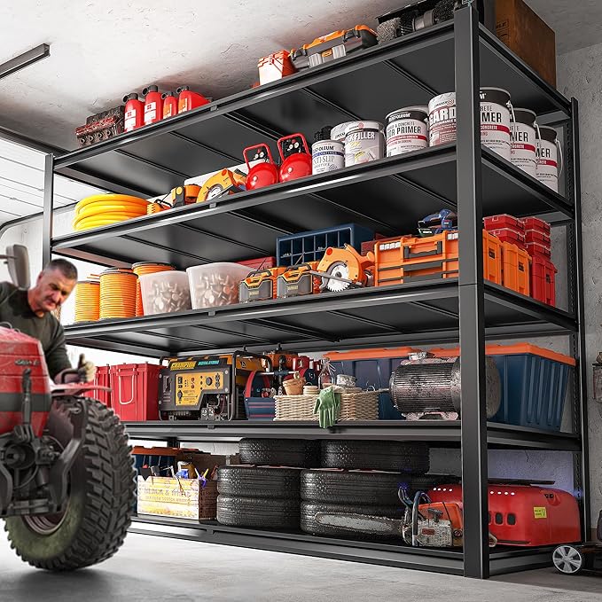 REIBII 78" H Garage Shelving, Storage Shelves Heavy Duty Load 3000LBS,