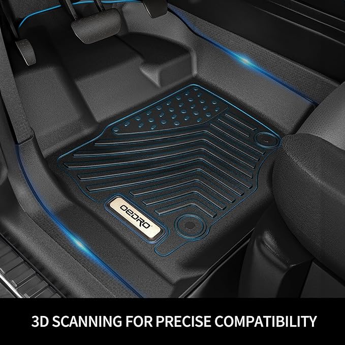 OEDRO Floor Mats Fit for Toyota Tacoma Double Cab 2005-2011, TPE All Weather