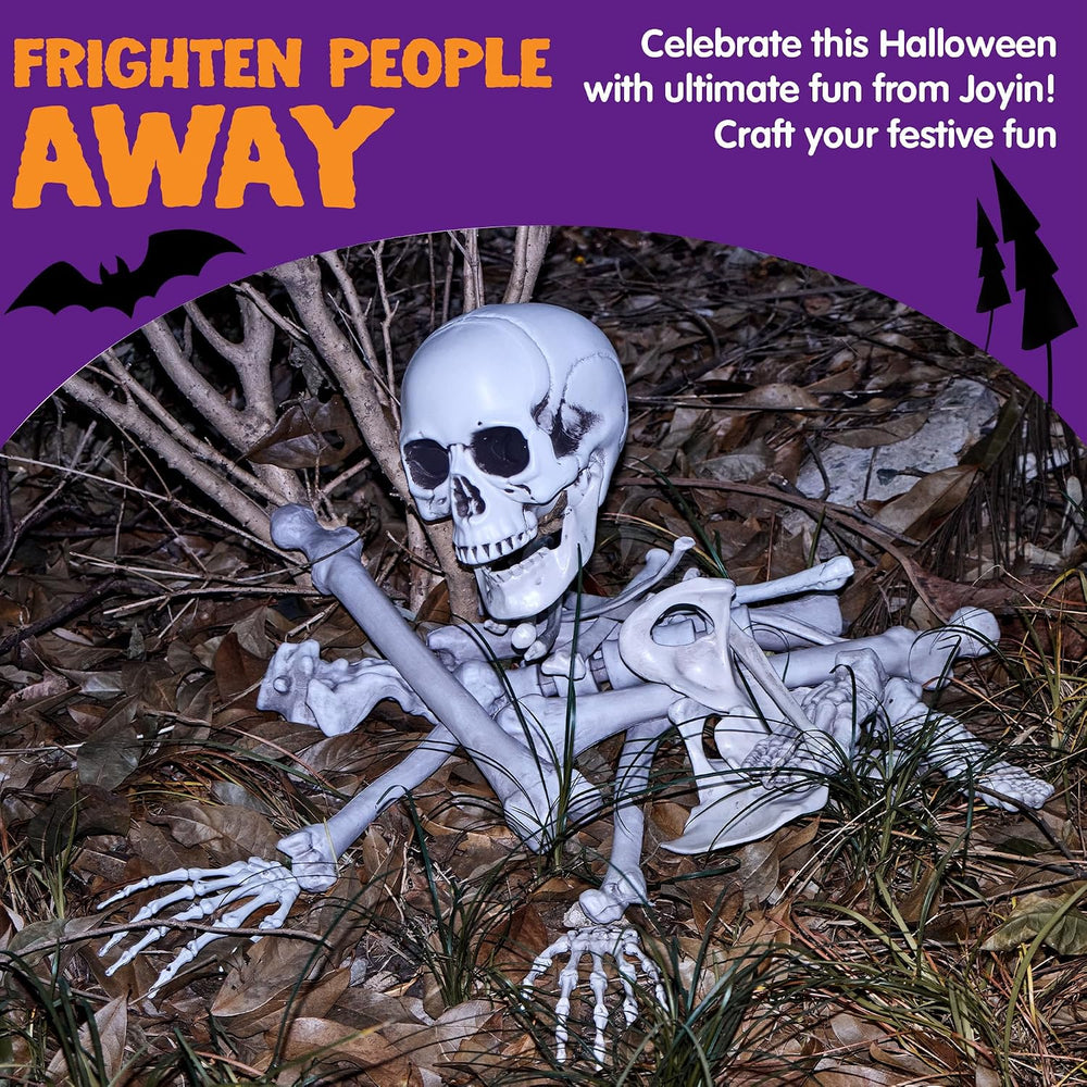 JOYIN 28 PCS Halloween Decorations Skeleton Bones and Skull Kit, Indoor Outdo...