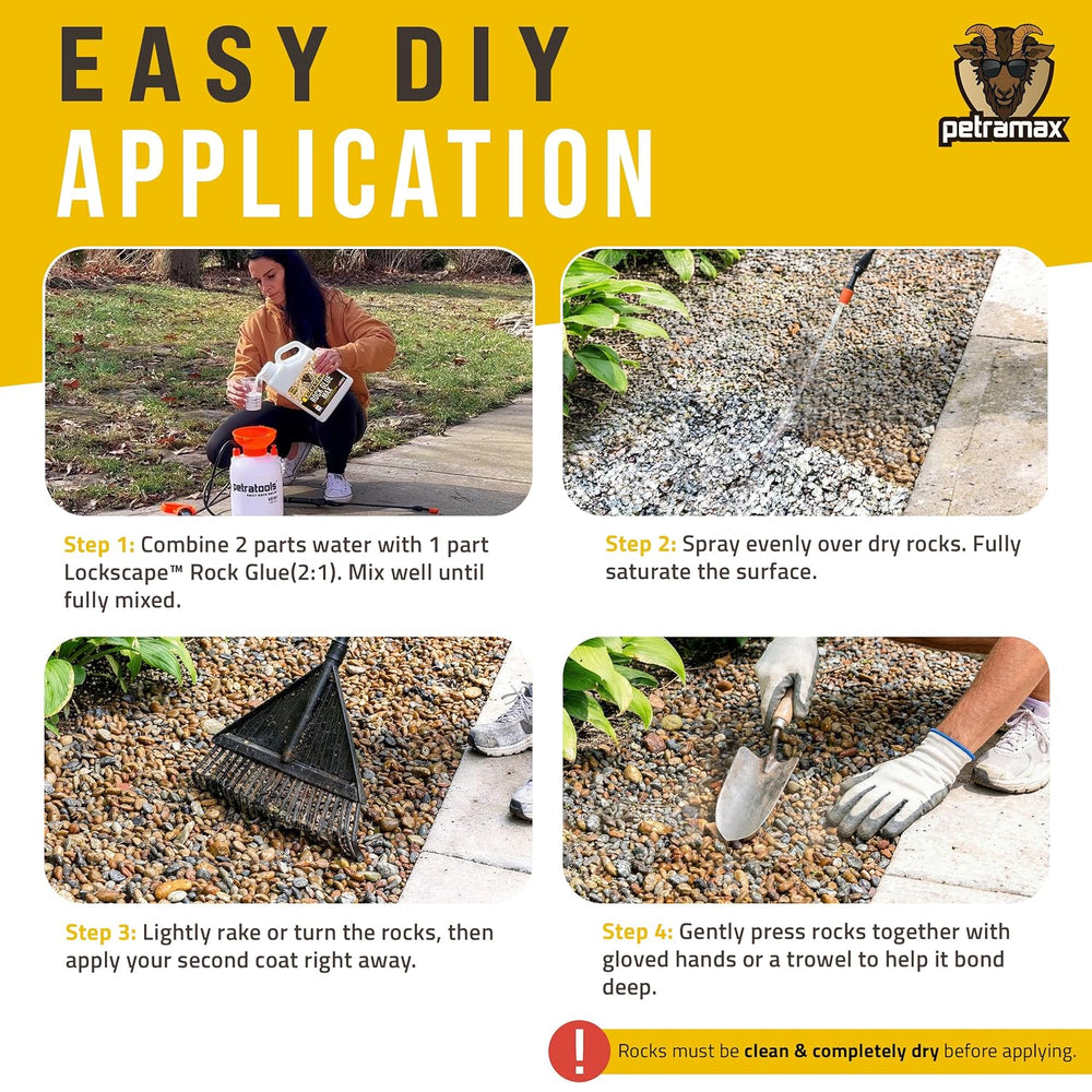 Petra Max Rock Glue for Landscaping, Pet-Safe & Non-Toxic (USA-Made), 32 Oz