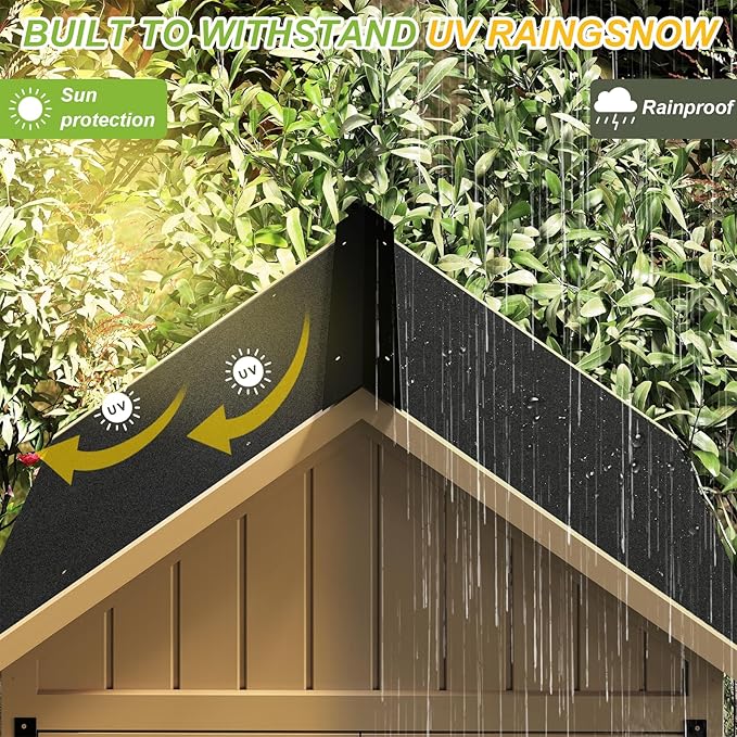 Outdoor Storage Cabinet with Shelf, Wood & Metal Storage Shed with Lockable