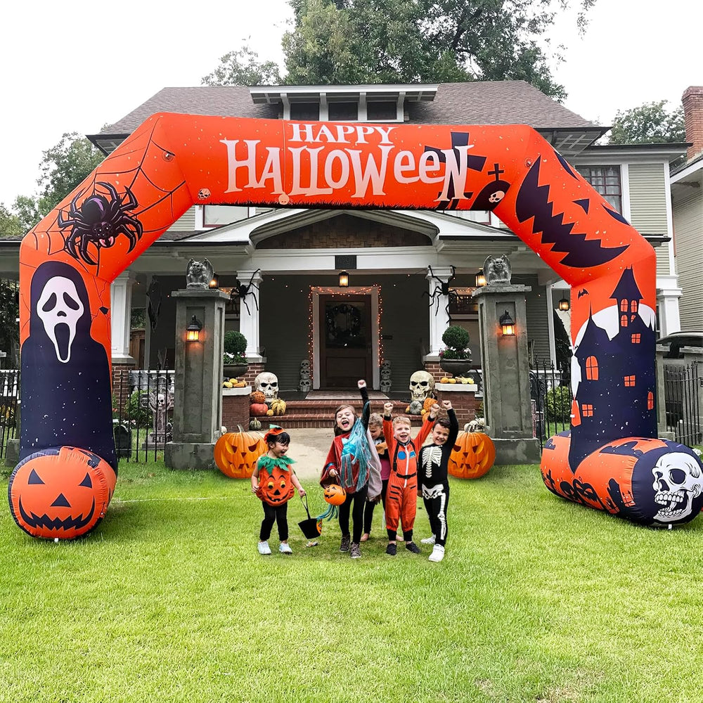 20ft Halloween Inflatable Archway with 250W Blower, Hexagon Inflatable Arch f...