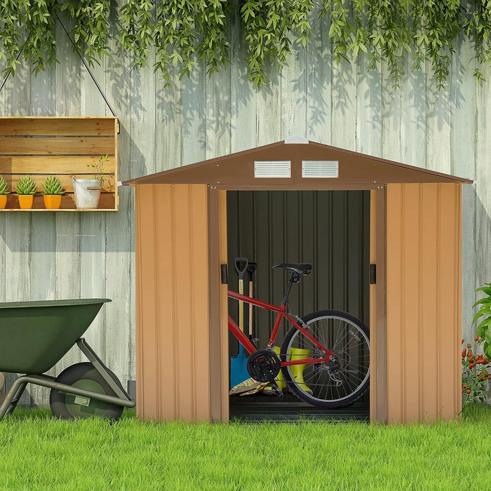Outsunny 7' x 4' Outdoor Storage Shed, Garden Tool Metal Shed