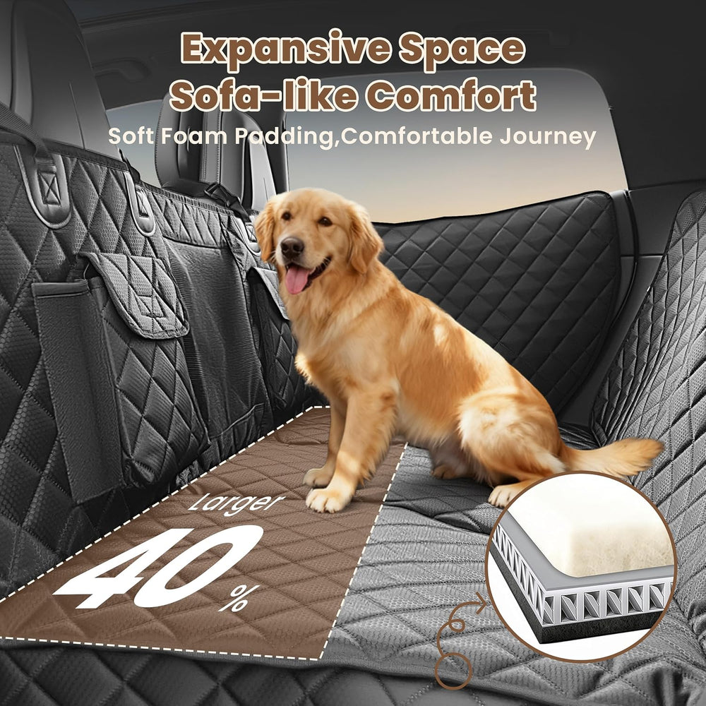 Hard Bottom Dog Car Seat Cover for Back Seat with Door Protector