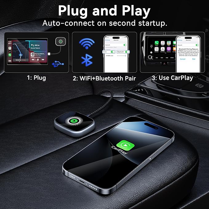 Wireless CarPlay Adapter, Wireless Car Screen Adapter
