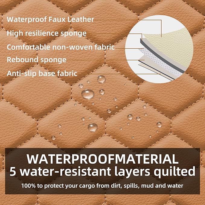Elantrip Car Seat Cover Full Set Leather Car Seat Protector Universal fit