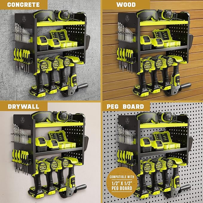 Heavy-Duty Metal Tool Storage Rack