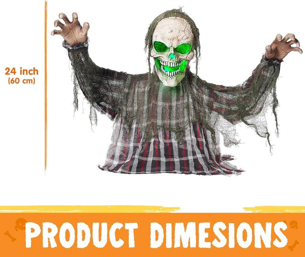 JOYIN Halloween Animatronics Decorations Outdoor, Animated Zombie Groundbreak...