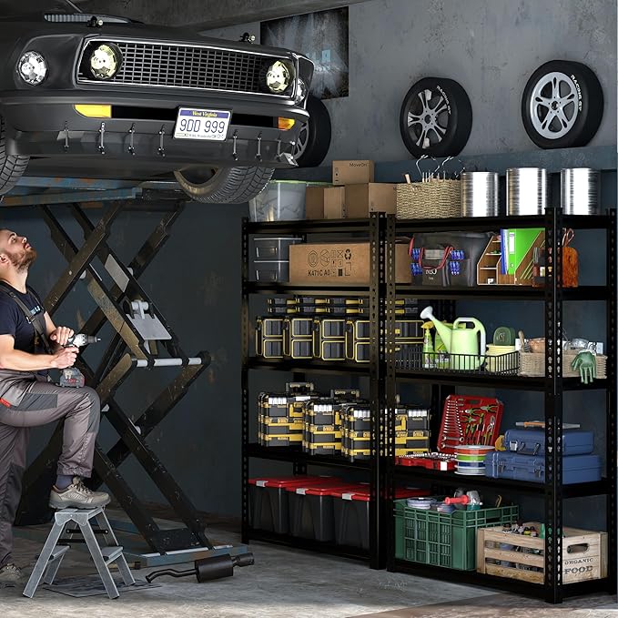 5 Tire Storage Shelving Heavy Duty Garage Shelves 2000LBS Load Bearing