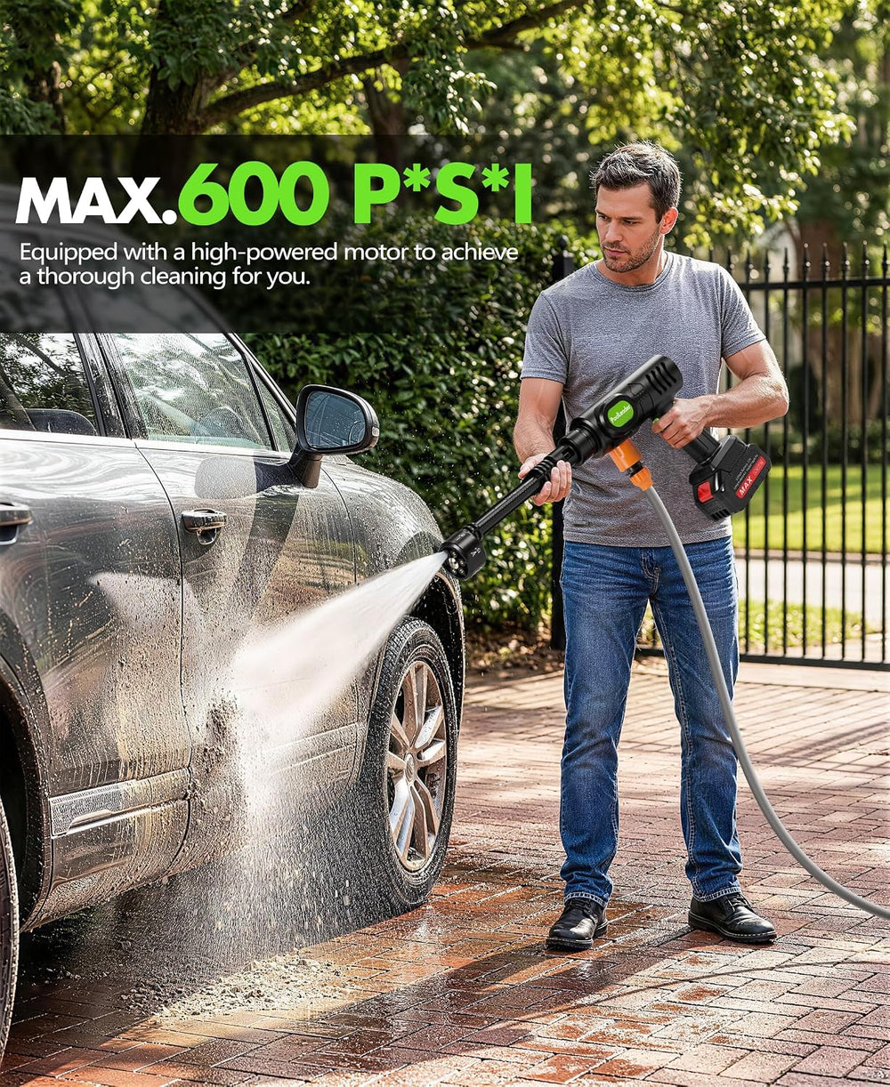 PoolLeader Cordless Car Washing Tool, Portable Vehicle Cleaner with 6-in-1 No...