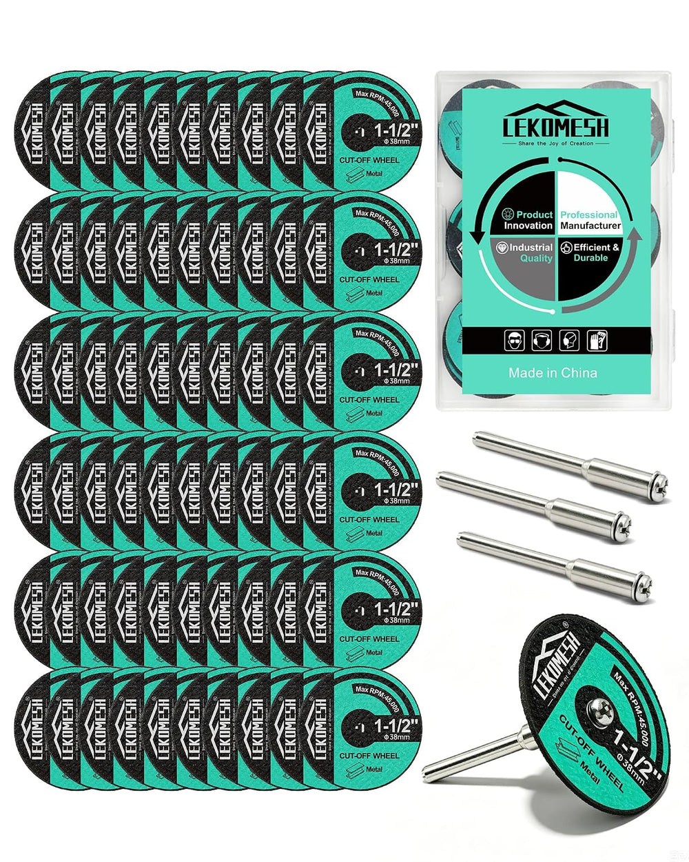 1-1/2 Cut Off Wheels for Rotary Tools - Fiberglass Reinforced Metal Cutting D...