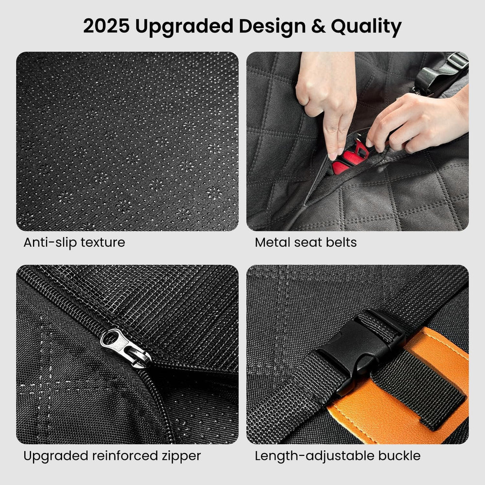 REEVAA Dog Truck Seat Cover for Back Seat, Hard Bottom, XL, Black