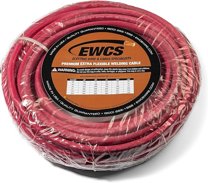 EWCS 2 Gauge Premium Extra Flexible Welding Cable 600 Volt