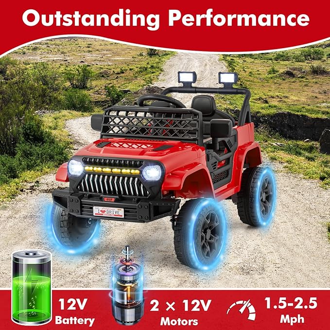 Costzon Kids Ride On Truck, 12V Battery Powered Electric Vehicles w/Remote