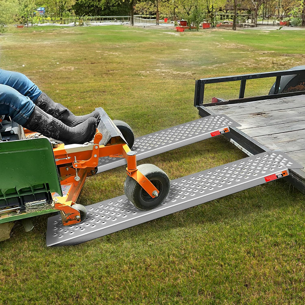 VNN Aluminum Shed Ramp 2PCS - 4' Long Loading Ramp for Riding Mower, Ligh...