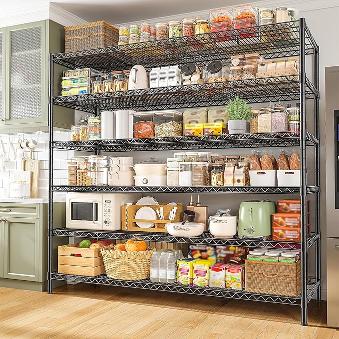 REIBII 83"H Storage Shelves 3840LBS Metal Shelving Unit Garage Shelving ...