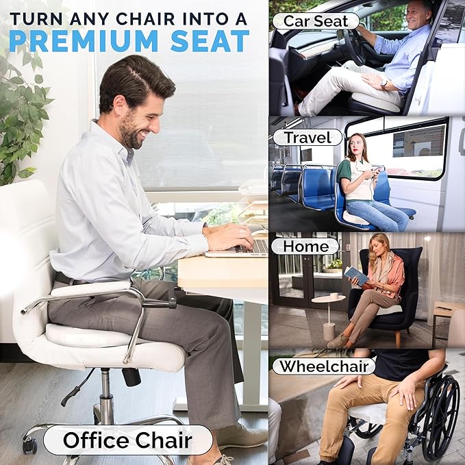 ComfiLife Premium Gel & Memory Foam Seat Cushion – Doctor Recommended Office