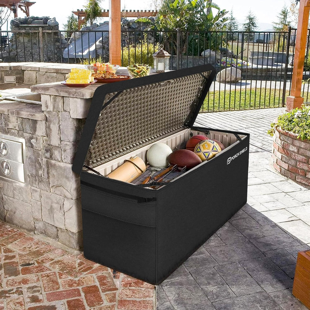 Porch Shield Patio Deck Box Cover (Upgrade), 62 x 29 x 28 inches, Black