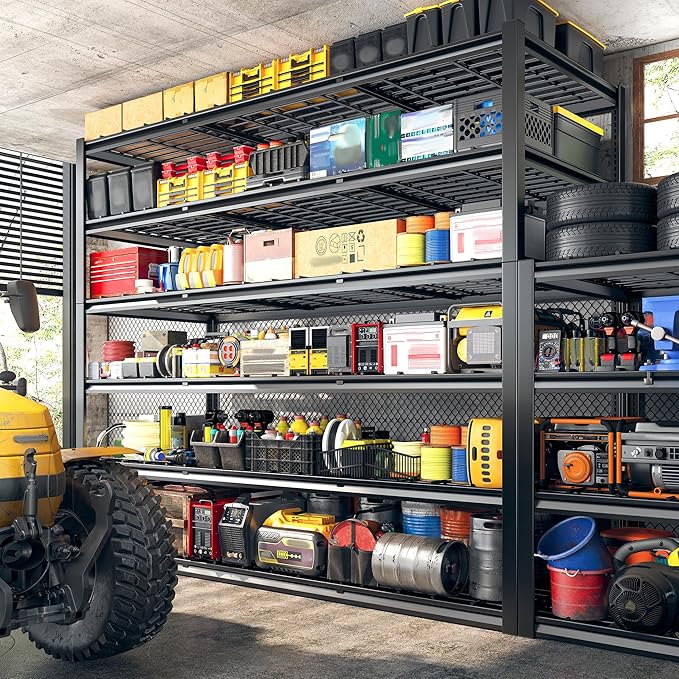 REIBII 60" W Garage Shelving, 2900LBS Storage Shelves, 6 Tier Heavy Duty...