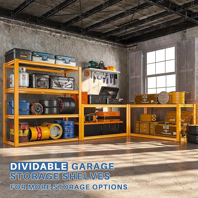 REIBII 40" W Garage Shelving Heavy Duty Metal Shelving 2200LBS Storage S...