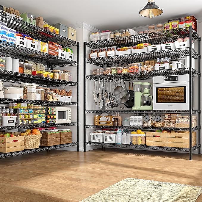 REIBII 83"H Storage Shelves 3840LBS Metal Shelving Unit Garage Shelving ...