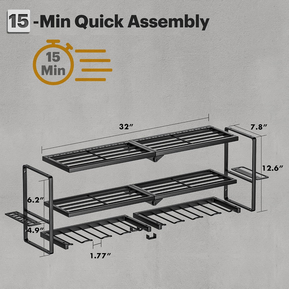 Spampur Power Tool Organizer Wall Mount, 15 Min Assembly, Maximum 150lb load