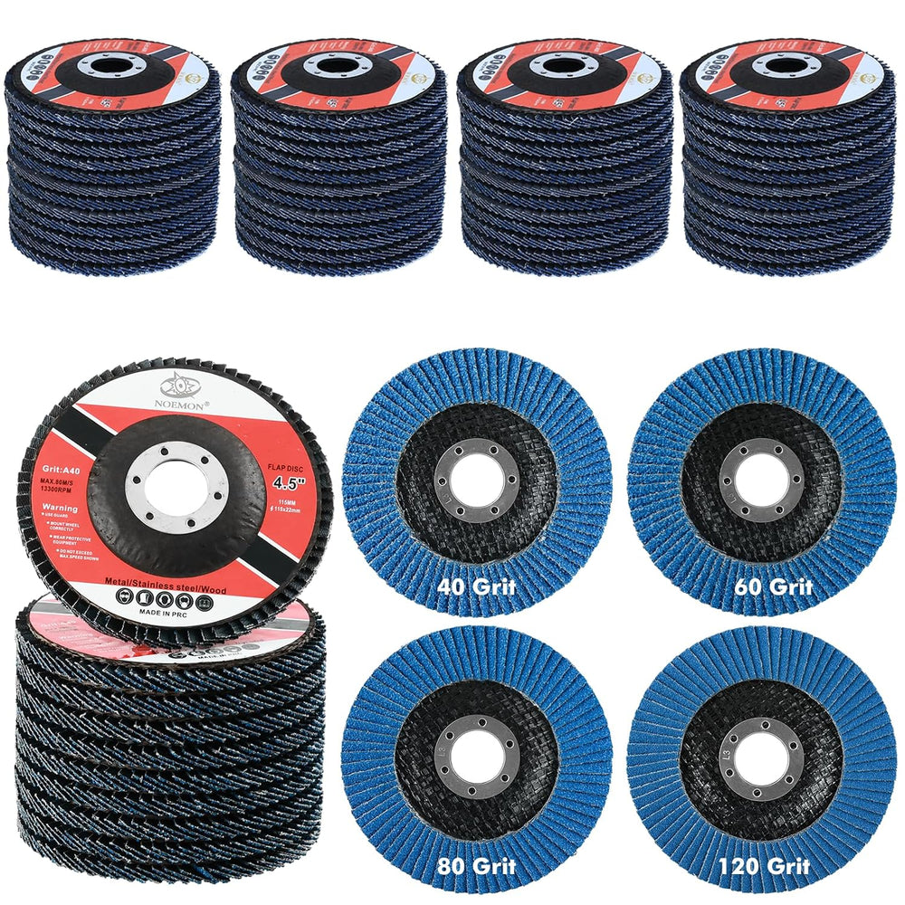 50 Pack 4 1/2 Inch Flap Disc Angle Grinder Sanding Disc Type 27 Flap Discs Pr...