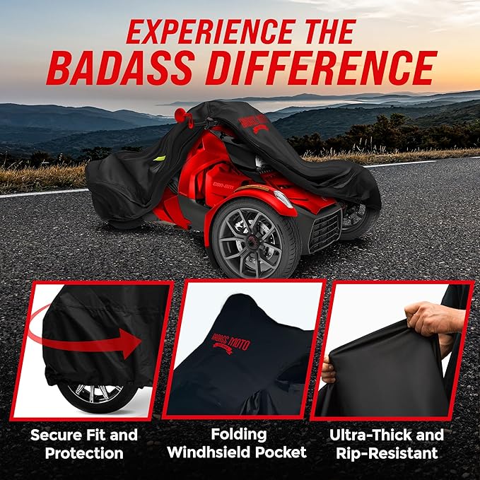 Badass Moto Can Am Ryker Cover Fits 600/900 Rally Sport Trike Three Wheeler.