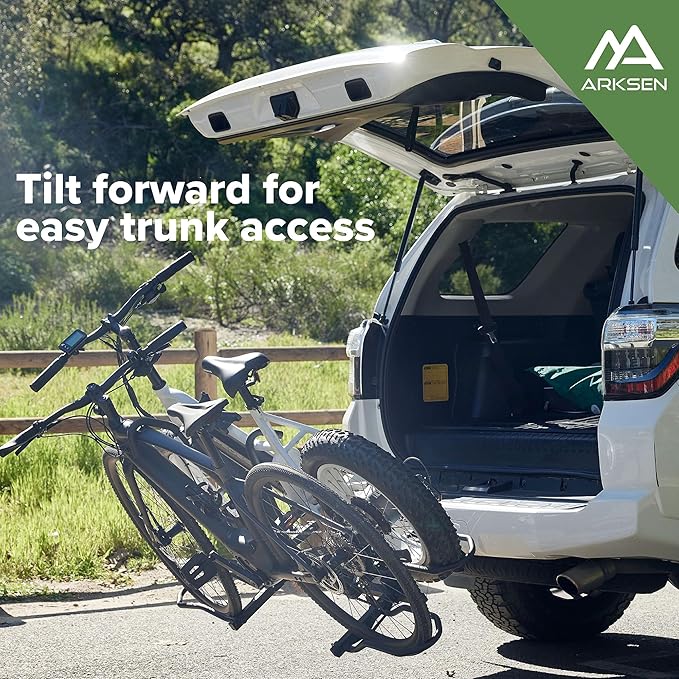 Arksen Hitch Mounted Bike Rack Smart Tilting 2-Bike Platform Style 150 lbs