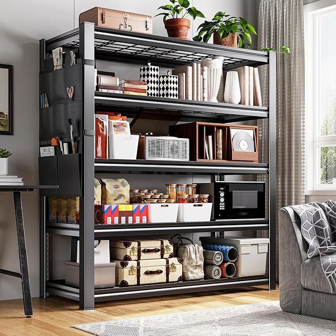 REIBII Storage Shelves, Heavy Duty Garage Shelving Load 2500LBS, 5-Tier Garage