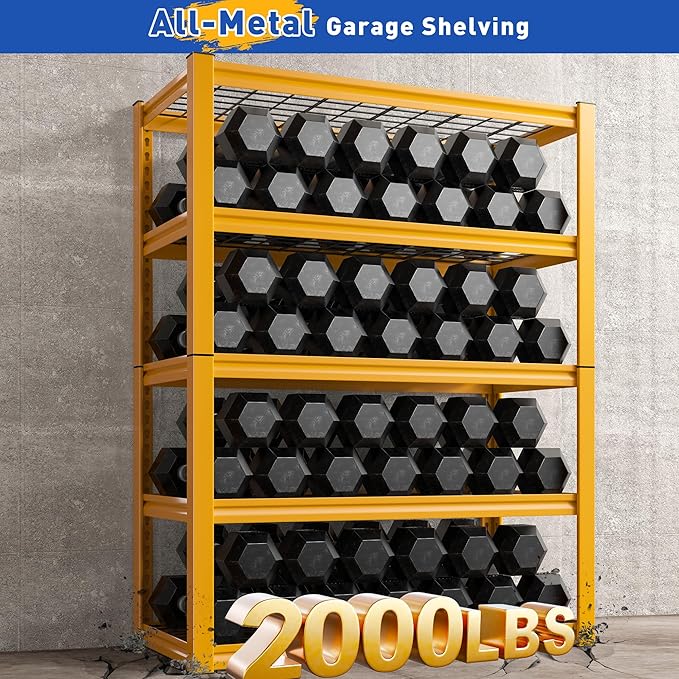 REIBII Storage Shelves 40''W Garage Shelving Heavy Duty Metal Shelvin...