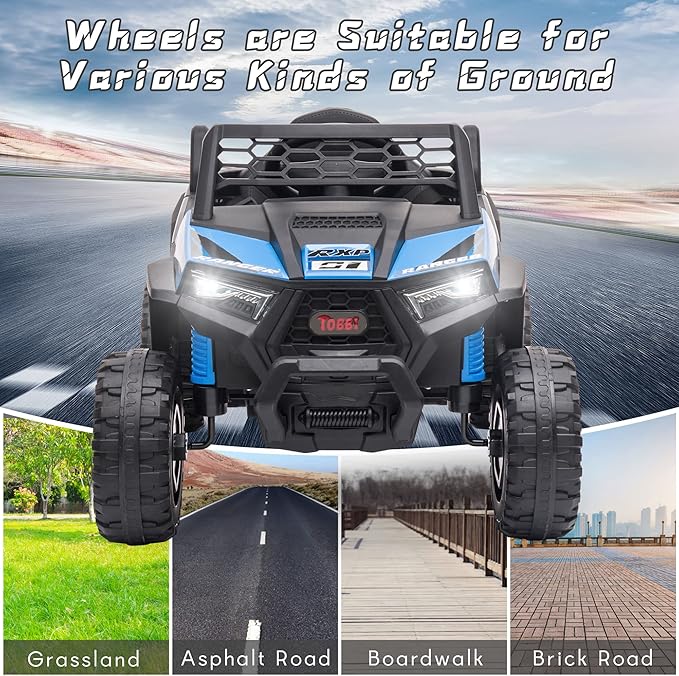 TOBBI 12V Kids Ride on Car, Electric Off-Road UTV Truck