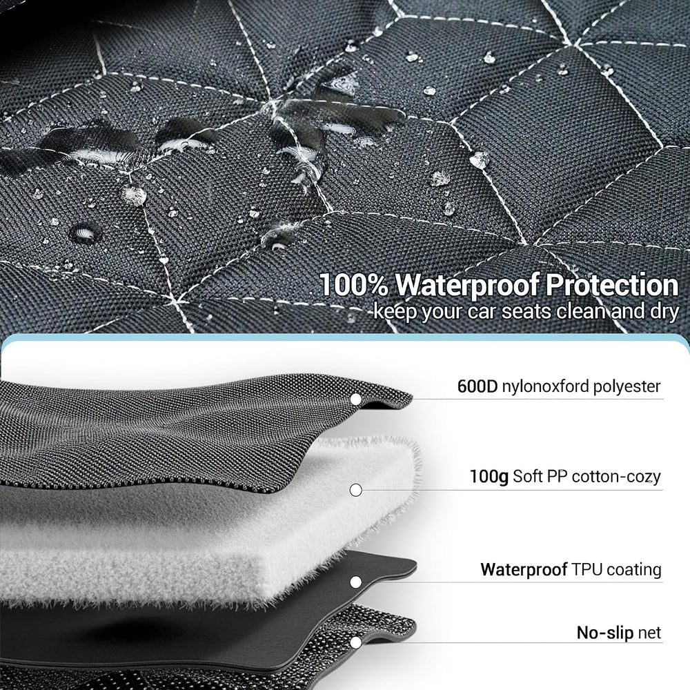 Meginc 2-Pack Front Seat Covers for Dogs, Waterproof Car Seat Protectors