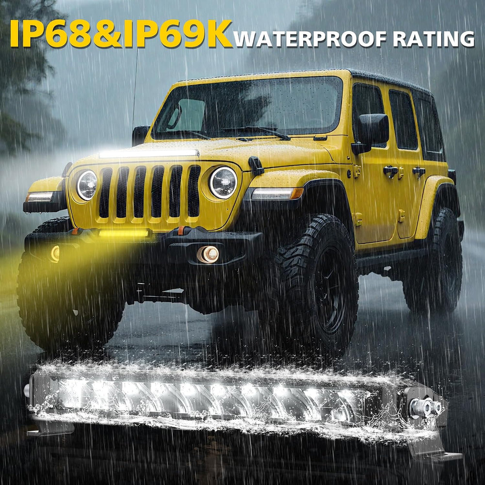 4WDKING Dual Color Slim LED Light Bar 22 Inch Fog Lights for Offroad Trucks