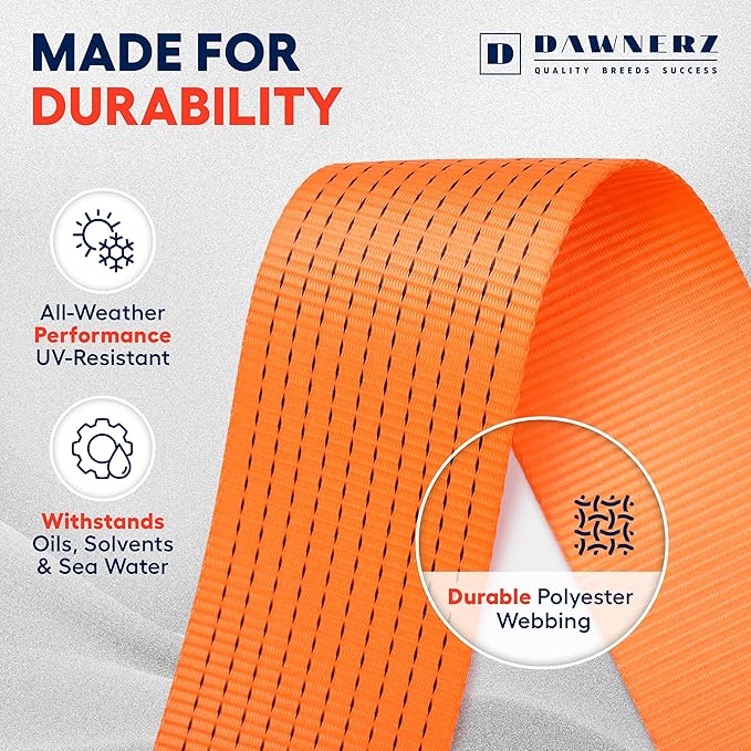 Ratchet Straps with Double J Hook 4 inch X 40 ft