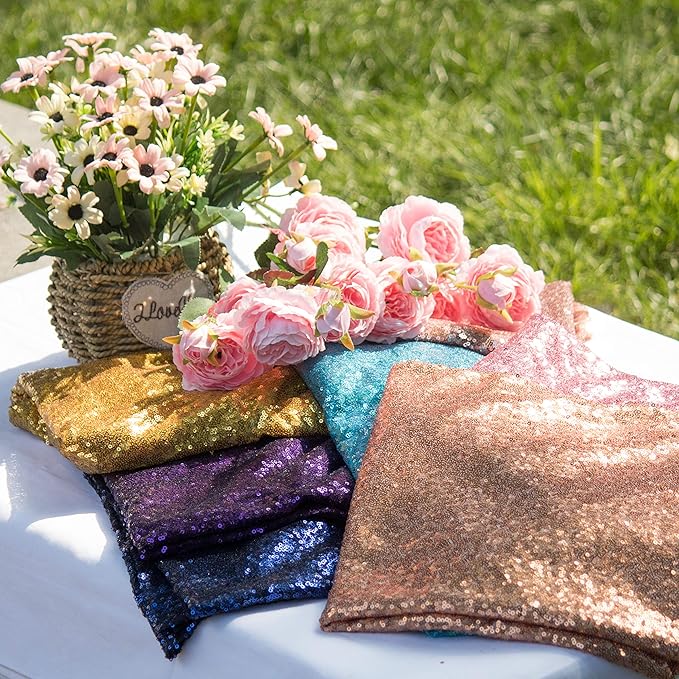 JYFLZQ Black Sequin Backdrop Curtains 2ft x 8ft 4 Panels Glitter Photo Booth ...