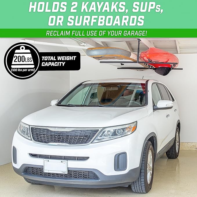 GoSports Kayak Rack for Garage Ceiling Mount