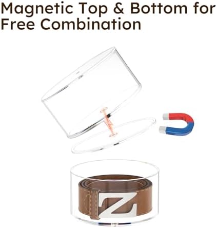 FEMELI Acrylic Belt Storage Organizers For Closet 5-Layer Clear Belt Holder