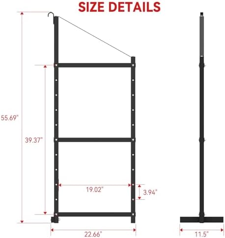 Shipping Container Shelving Bracket Adjustable (4 Pack, Black)