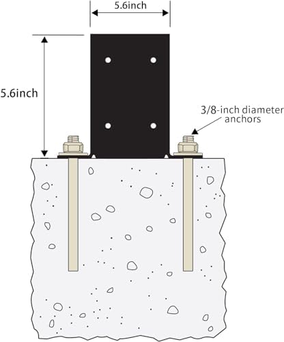 6X 6 Post Base 10 PCS,Inner Size 5.6"x5.6"Deck Post Base,Heavy Duty...