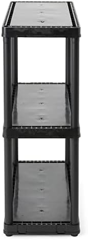 Gracious Living 33 Inch Heavy Duty 3-Shelf Light Duty Storage Shelf, Easy Ass...