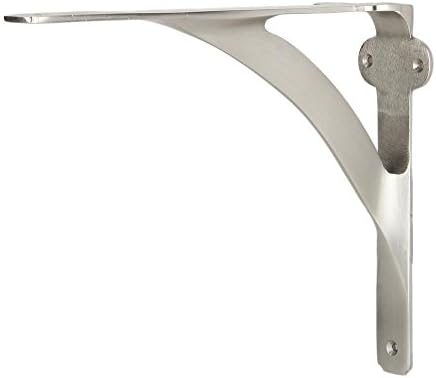 A29 Shelf Brackets, Solid Brass, Brushed Nickel Finish, Set of 2