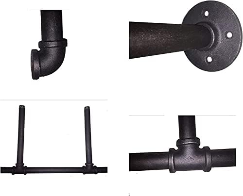 Industrial Retro Wall Mount Iron Pipe Shelf,DIY Open Bookshelf,Hung Bracket,H...