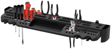 Stalwart Wall Mount Hand Tool Organizer with 61 Holes and 4 Hooks