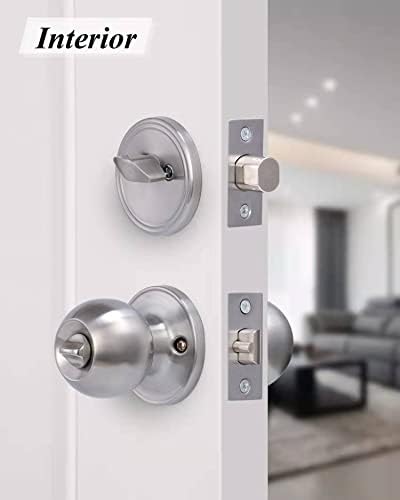 Lanwandeng 2 Sets All Keyed Same Entry Door Knob and Single Cylinder Deadbolt...