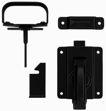 National Hardware Swinging Door Latch, Heavy Duty Steel, Black