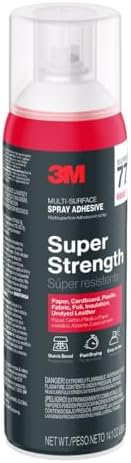 3M Super 77 Multi-Surface Spray Adhesive, 7.35 oz., Low VOC, Quick Bond, Fast...