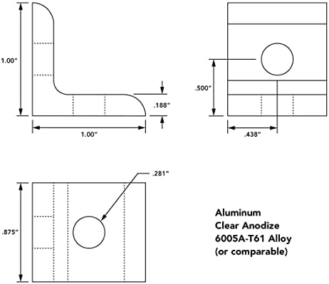 8020, 4119, 10 Series Aluminum 2 Hole Inside Corner Bracket 90 Degree Angle B...