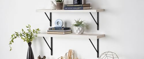 12 Pack L20 x H 12" Black Heavy Duty Shelf Brackets with Screws Metal Sh...