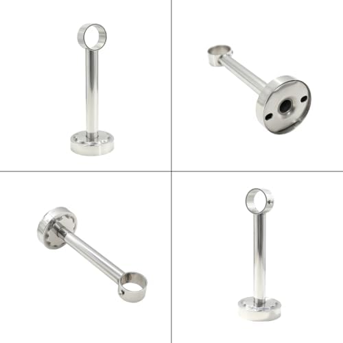 2 Pack Ceiling Mount Bracket, Stainless Steel Wardrobe Pipe Bracket Rod Holder Ceiling Holder, ULIFESTAR Shower Curtain Closet Wardrobe Rod Lever Support Pipe Flange Socket (D*H)33*500mm/1.3*20''